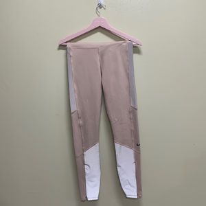Brand new blush pink reflective nike leggings size small